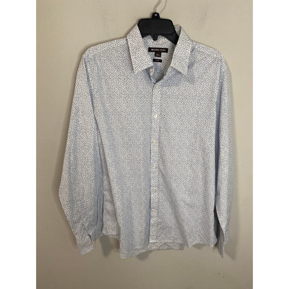 New Michael‎ Kors Men Slim Fit, Floral Dress Shirt, Size Large